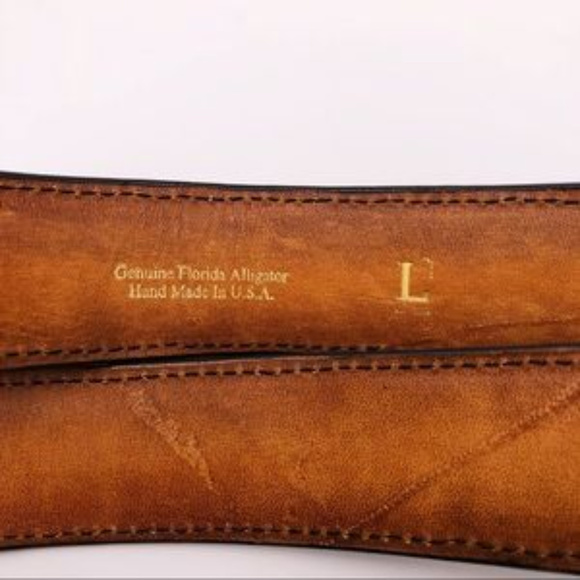 Taxidermy Black Genuine Florida Alligator Belt - Picture 5 of 6